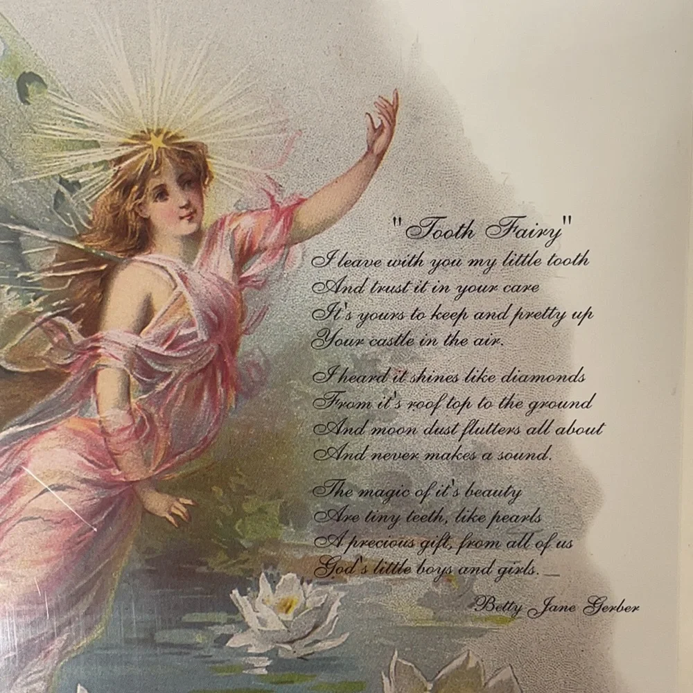 Vintage Lithograph Tooth Fairy Certificate Keepsake Victorian Old Print Factory